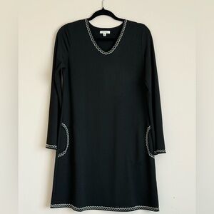 Max Studio Black & White V-Neck A-Line Dress SZ.M